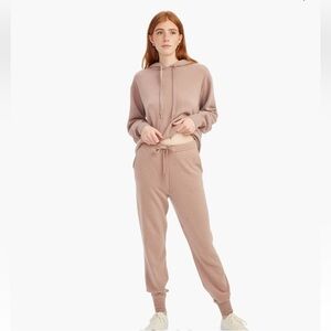 Nadaam Cashmere Cotton Jogger Camel Pants Medium NEW